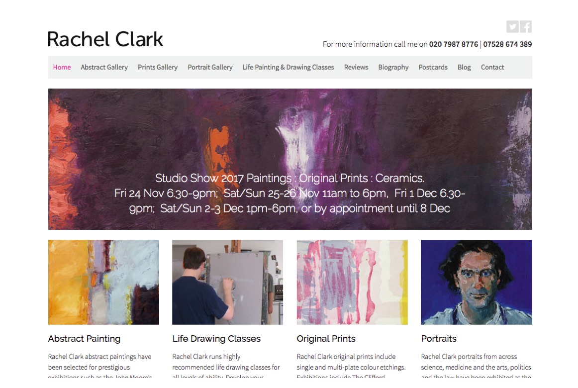 Rachel Clark, Artist - website by HeavyGuru Web Design, London